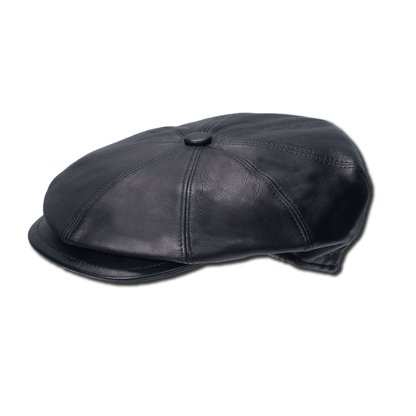 Leather Newsboy Cap by Luigi Baroni