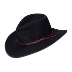 Chapeau Cowboy Stetson Bozeman Noir 100% Laine - Taille L, Écrasable, Imperméable - Neuf Sans Étiquettes